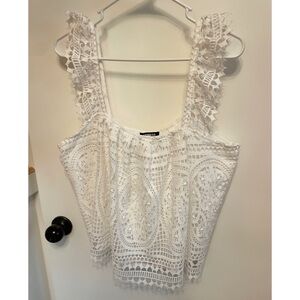 Express White Lace Tank Top